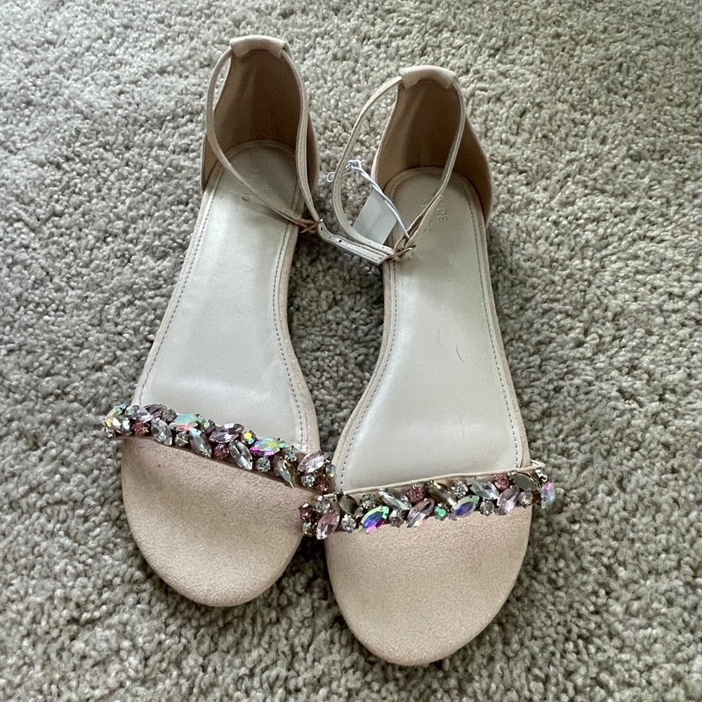Crystal nude sandal David’s Bridal